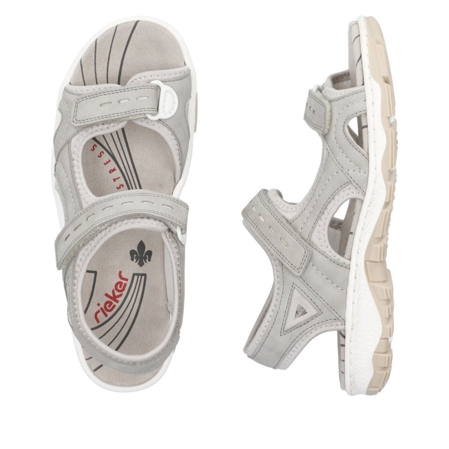 Rieker Rieker | Walking Sandal | 68866-40 | Grey | Flat Sandals