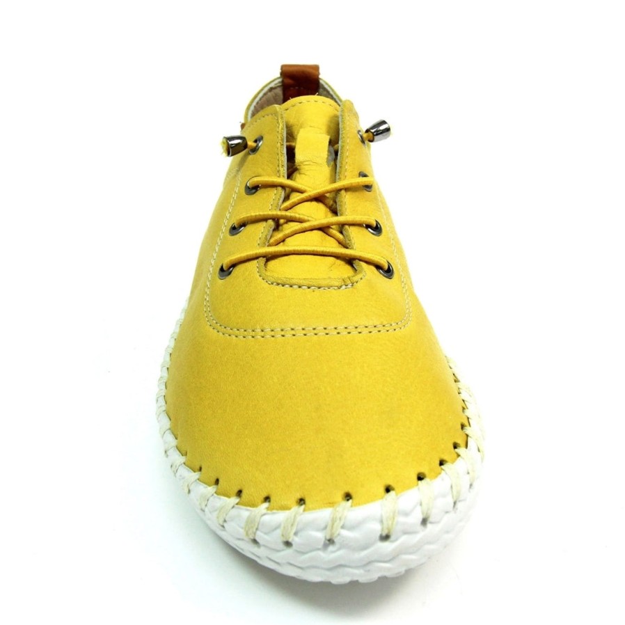 Lunar Lunar | St Ives Leather Plimsoll | Yellow | Trainers