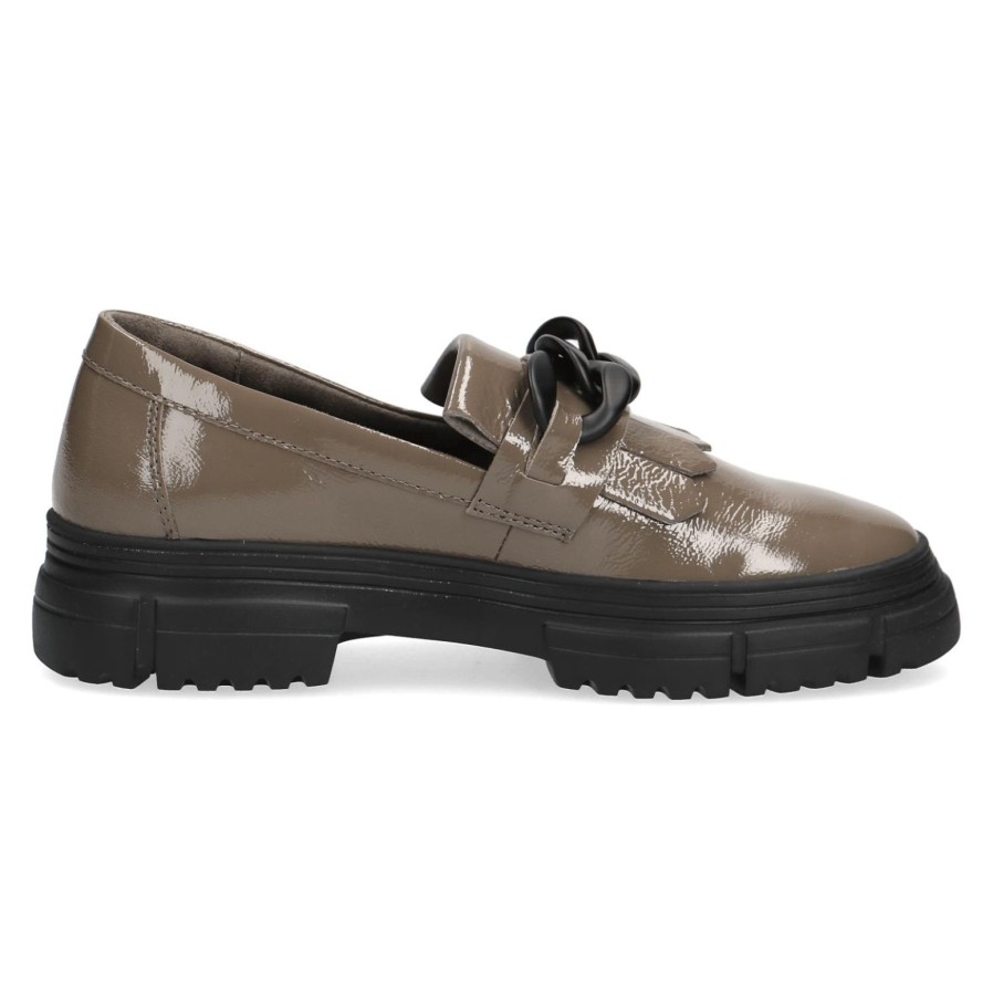 Caprice Caprice | Chunky Loafer 24701 | Mud Patent Leather | Brogues And Loafers