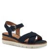 Tamaris Tamaris Low Wedge Sandal 28202 | Navy | Flat Sandals